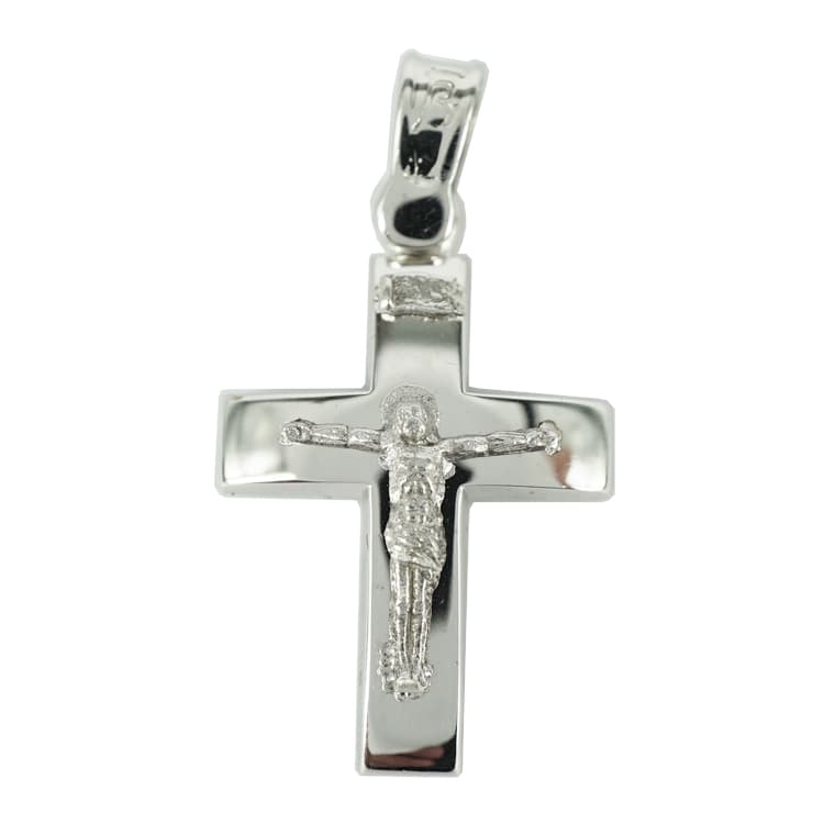 Σταυρός Βάπτισης 9Κ Λευκόχρυσος Ανδρικός ST1350