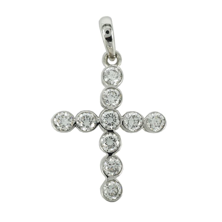 Σταυρός Βάπτισης 14 Καρατίων Λευκόχρυσος Γυναικείος ST806