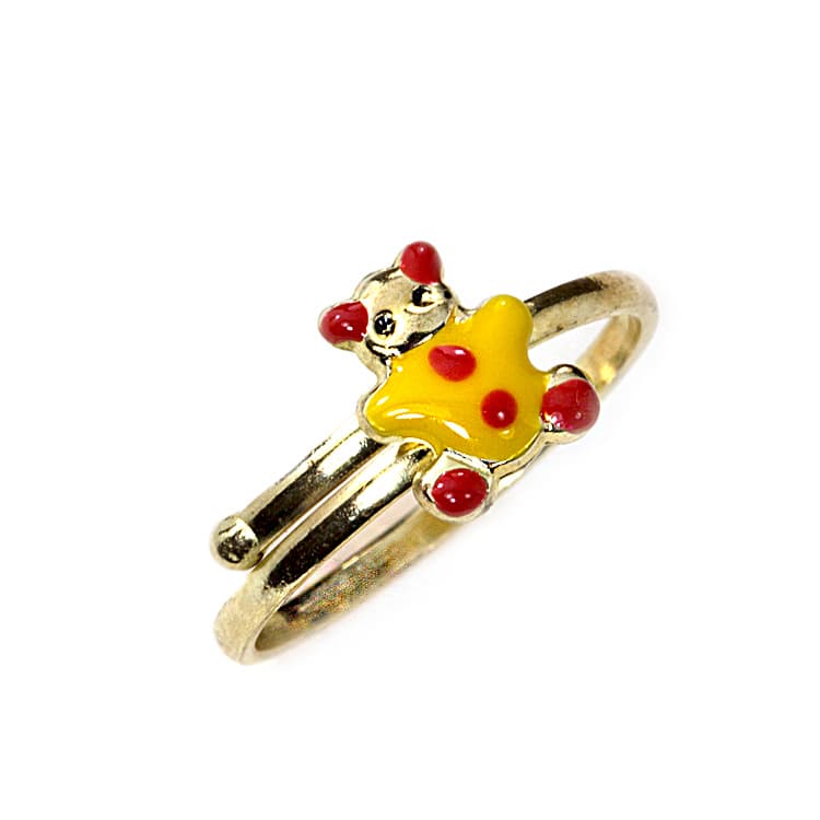 Παιδικό Δαχτυλίδι Αρκουδάκι Από Κίτρινο Χρυσό Κ14 PDX104