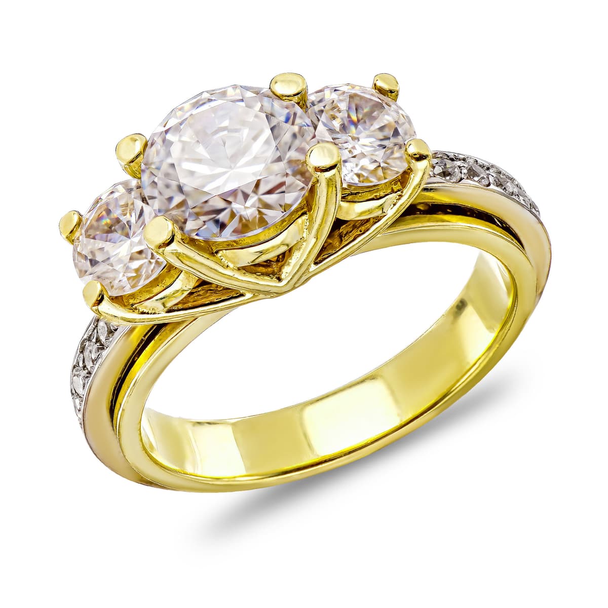 Δίχρωμο Χρυσό Ολόβερο Μονόπετρο Δαχτυλίδι Κ14 DX240