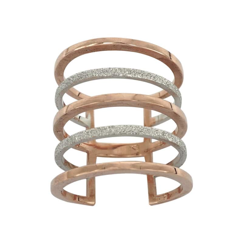 Δίχρωμο Χρυσό Δαχτυλίδι Five Lines K9 DX200