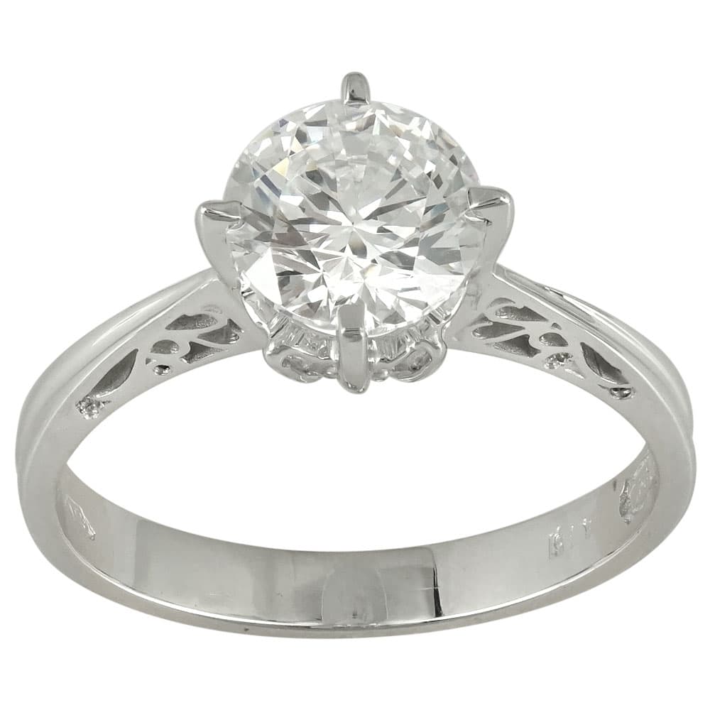 Λευκόχρυσο Μονόπετρο Δαχτυλίδι Κ14 DX459