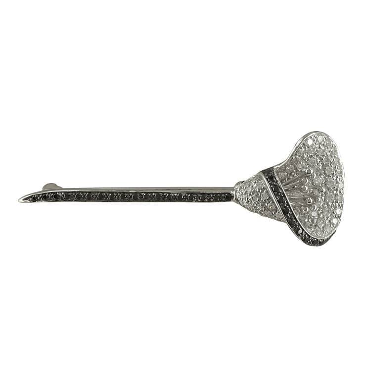 Καρφίτσα Λουλούδι από Λευκό Χρυσό 14 Καρατίων KRF110