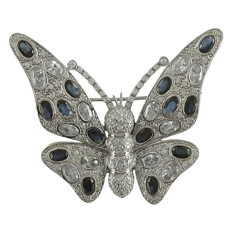 Καρφίτσα Πεταλούδα από Λευκό Χρυσό 14 Καρατίων KRF111