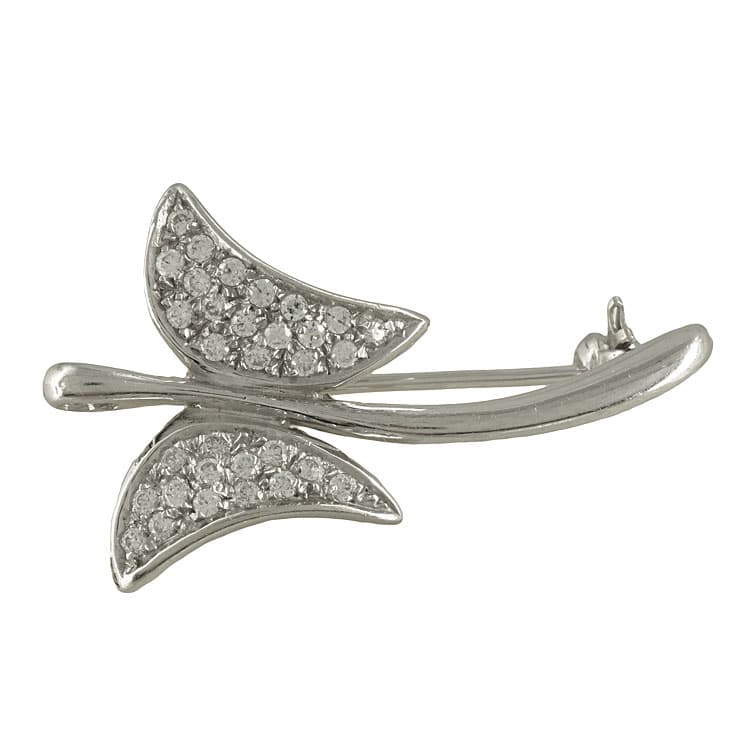 Καρφίτσα από Λευκό Χρυσό 14 Καρατίων KRF107