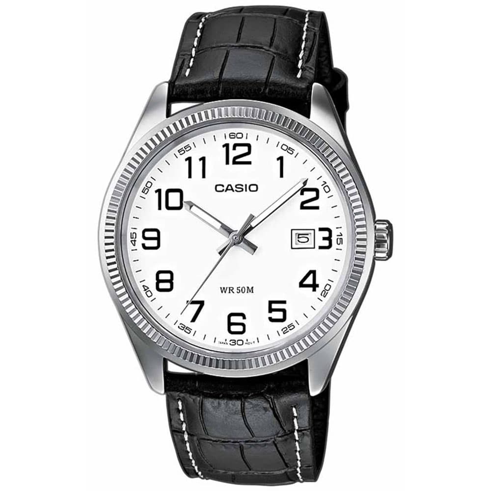 CASIO Collection Black Leather Strap MTP-1302PL-7BVEF