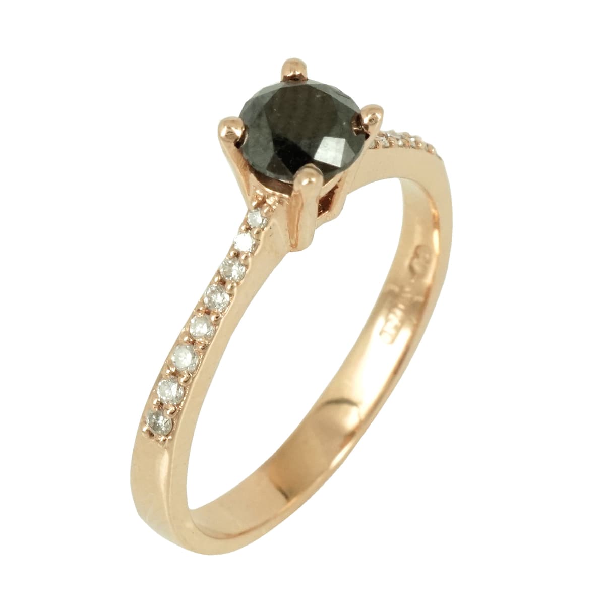 Μονόπετρο Δαχτυλίδι Κ18 με Μαύρο Διαμάντι Brilliant R34620