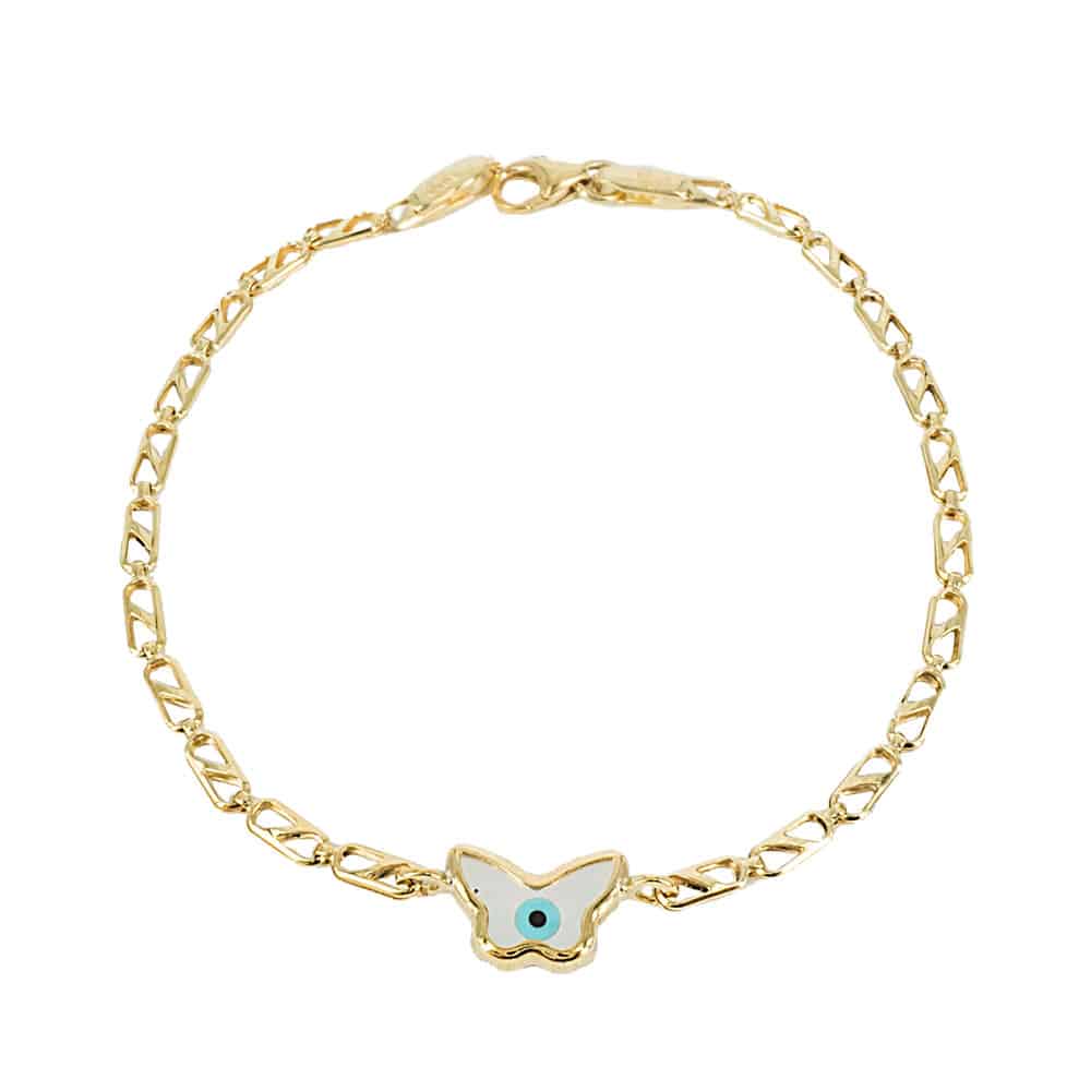 Κίτρινο Χρυσό Παιδικό Βραχιόλι Πεταλούδα Κ9 PVR106