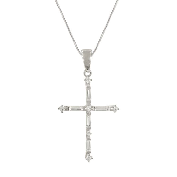 Σταυρός Βάπτισης Κ14 Λευκόχρυσος Γυναικείος ST2007