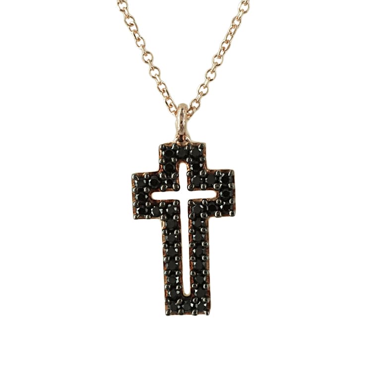 Ροζ Χρυσό Μενταγιόν Σταυρουδάκι 14 Καρατίων STM164