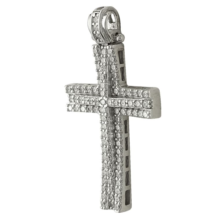 Σταυρός Βάπτισης Κ14 Λευκόχρυσος Γυναικείος ST2034
