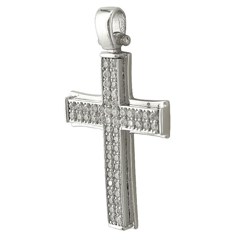 Σταυρός Βάπτισης Κ14 Λευκόχρυσος Γυναικείος ST2035