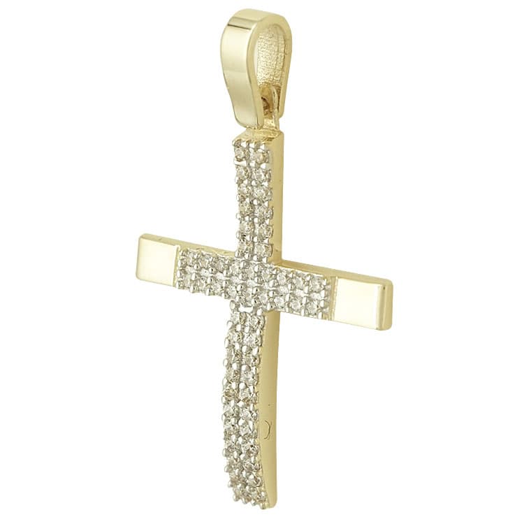 Σταυρός Βάπτισης Κ14 Κίτρινος Χρυσός Γυναικείος ST2091