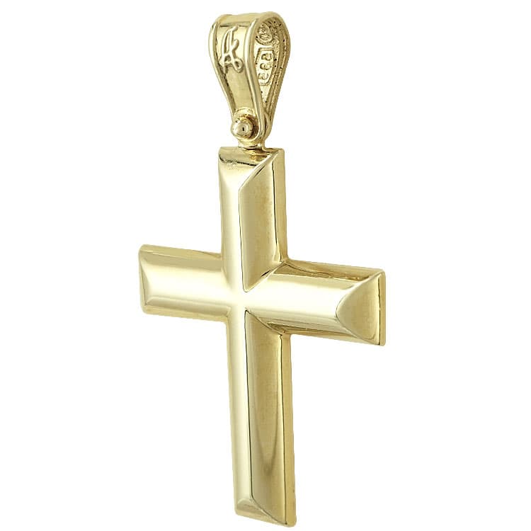 Σταυρός Βάπτισης Κ14 Κίτρινος Χρυσός Ανδρικός ST2104