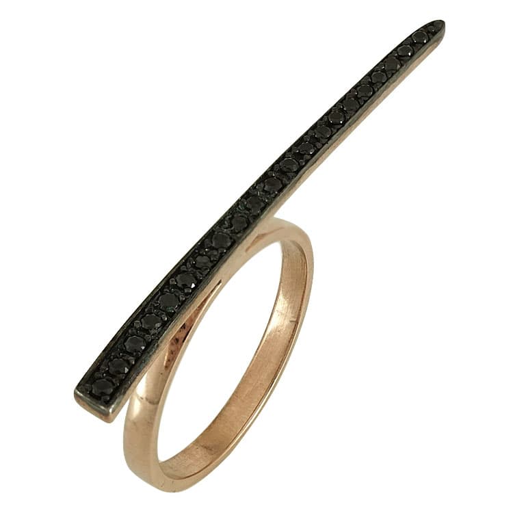 Ροζ Χρυσό Δαχτυλίδι Minimal Row K9 DX588