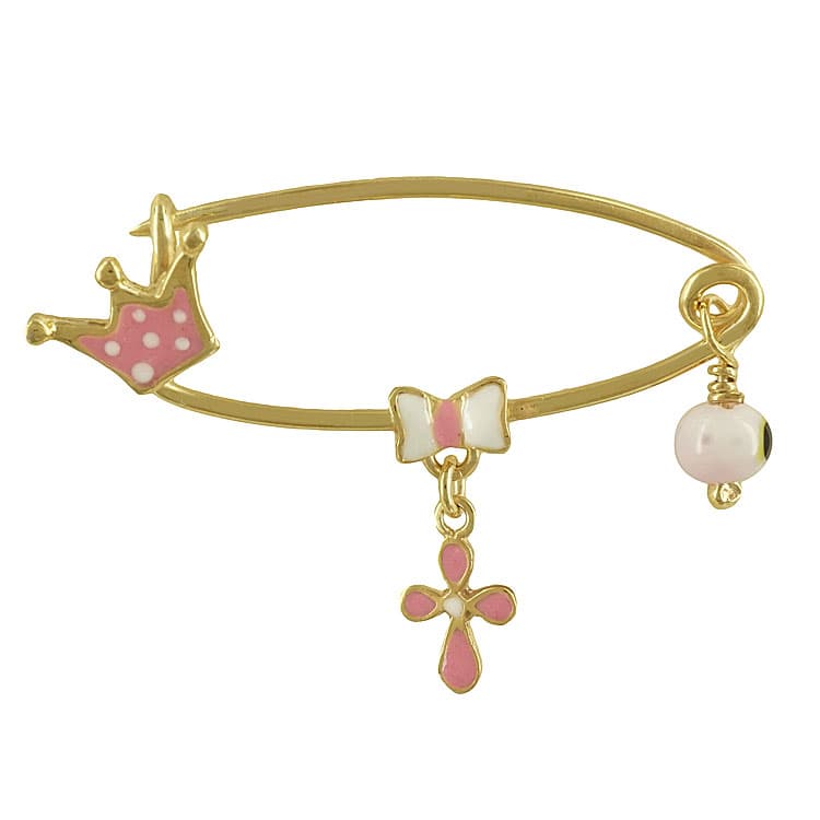 Ασημένια Επιχρυσωμένη Παραμάνα για Νεογέννητο PR402