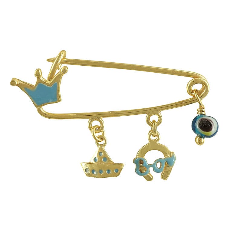 Ασημένια Επιχρυσωμένη Παραμάνα για Νεογέννητο PR413