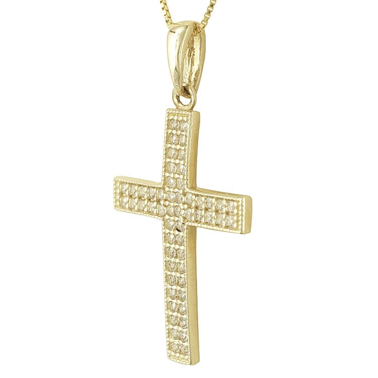 Σταυρός Βάπτισης Κ14 Κίτρινος Χρυσός Γυναικείος ST74437