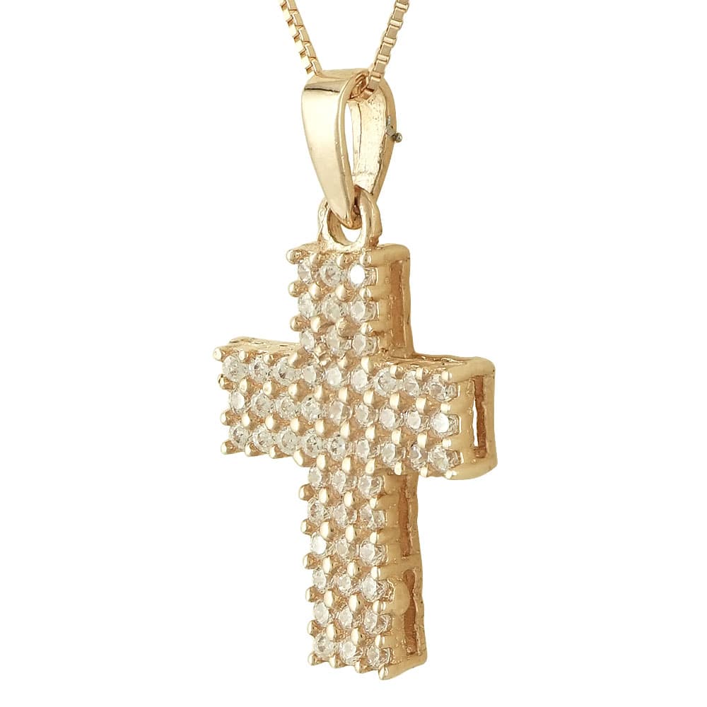 Ροζ Χρυσό Μενταγιόν Σταυρουδάκι Κ14 STM80190