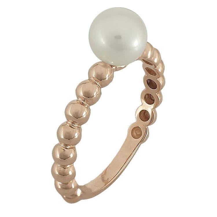 Ροζ Χρυσό Δαχτυλίδι με Μαργαριτάρι Κ14 DX85205