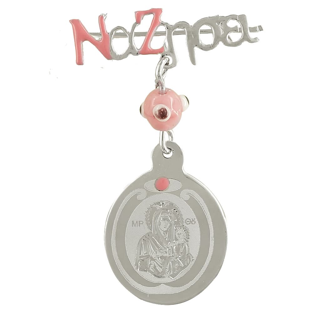 Λευκόχρυση Παραμάνα με την Παναγίτσα 9 Καρατίων PA372