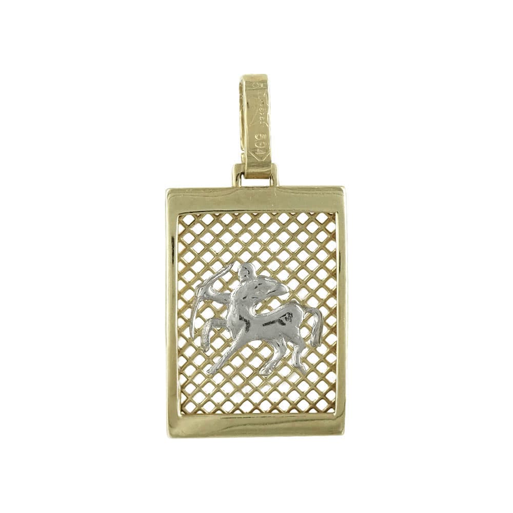 Ζώδιο Τοξότης Από Δίχρωμο Χρυσό Κ14 ZD109