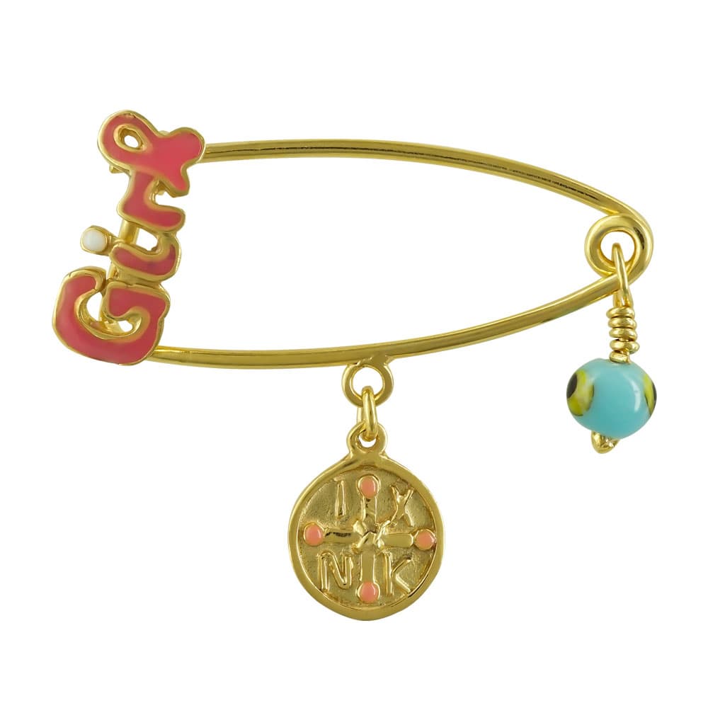 Ασημένια Επιχρυσωμένη Παραμάνα Για Νεογέννητο PR441