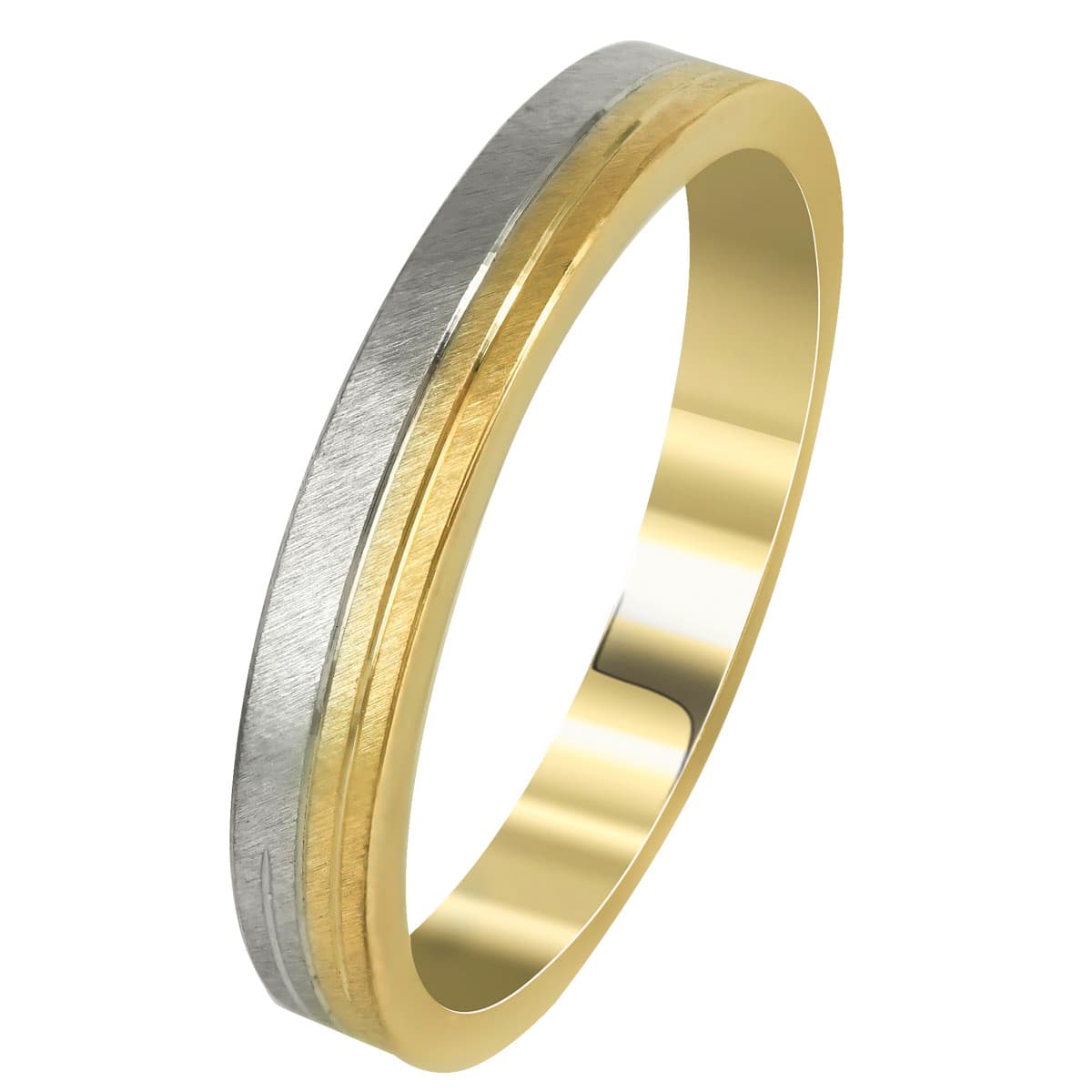 Δίχρωμη Χρυσή Βέρα Γάμου WR267 k18