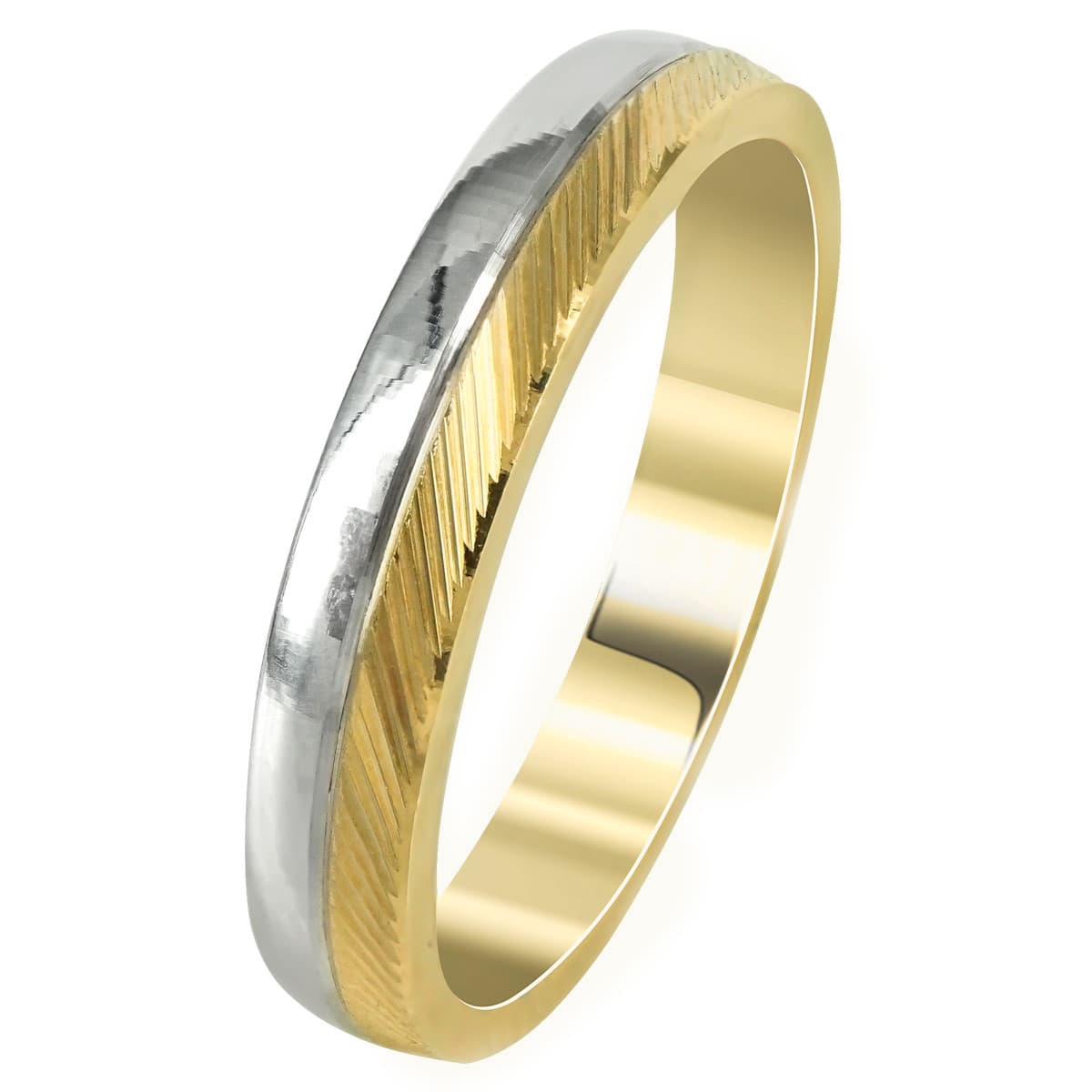 Δίχρωμη Χρυσή Βέρα Γάμου WR266 k18