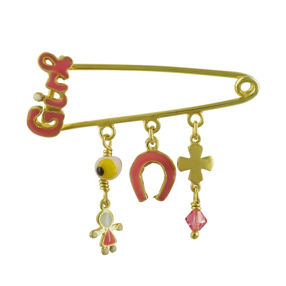 Ασημένια Επιχρυσωμένη Παραμάνα Για Νεογέννητο PR463