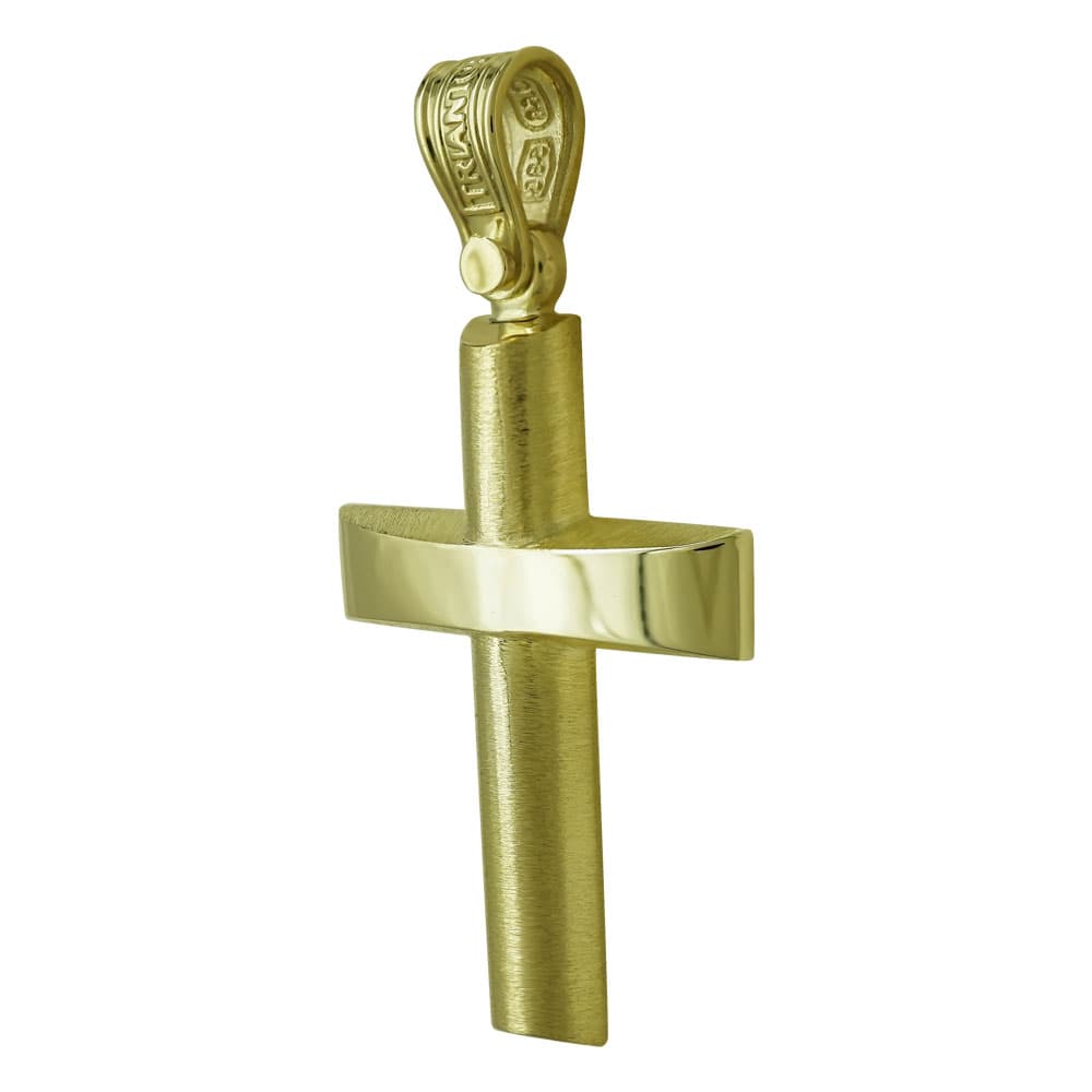 Σταυρός Βάπτισης Ανδρικός Σε Κίτρινο Χρυσό 14 Καρατίων ST2451