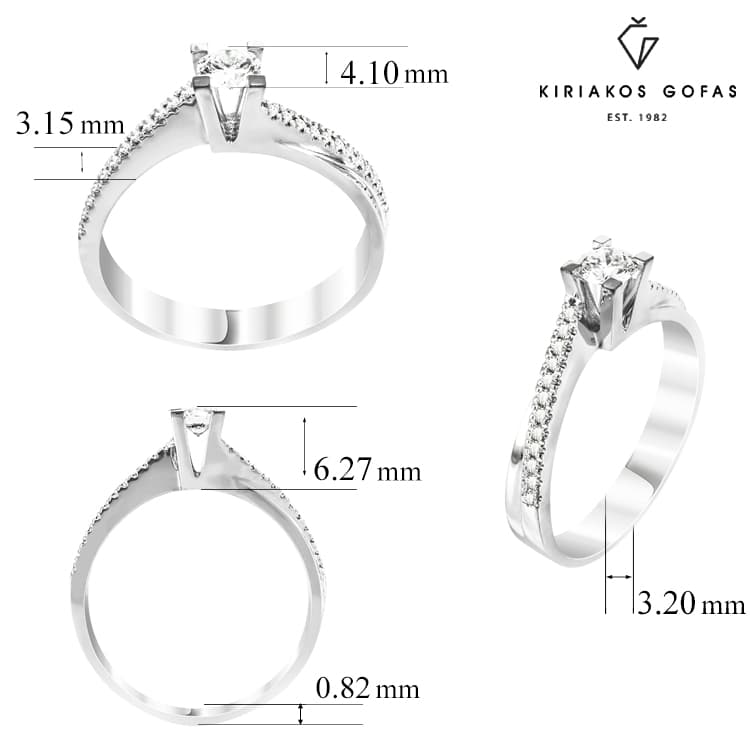 Women's Engagement Rings Gofas Silver