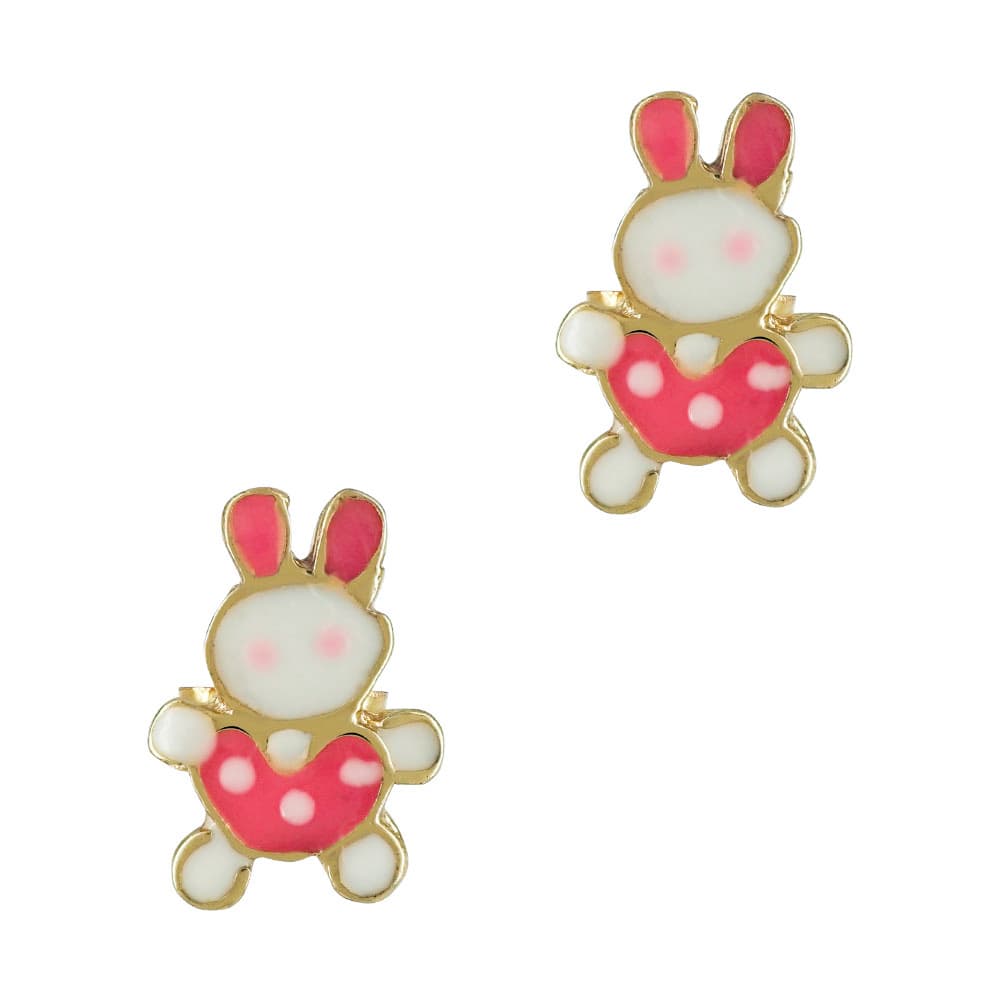 Παιδικά Σκουλαρίκια Με Αρκουδάκι Από Επιχρυσωμένο Ασήμι PSK377