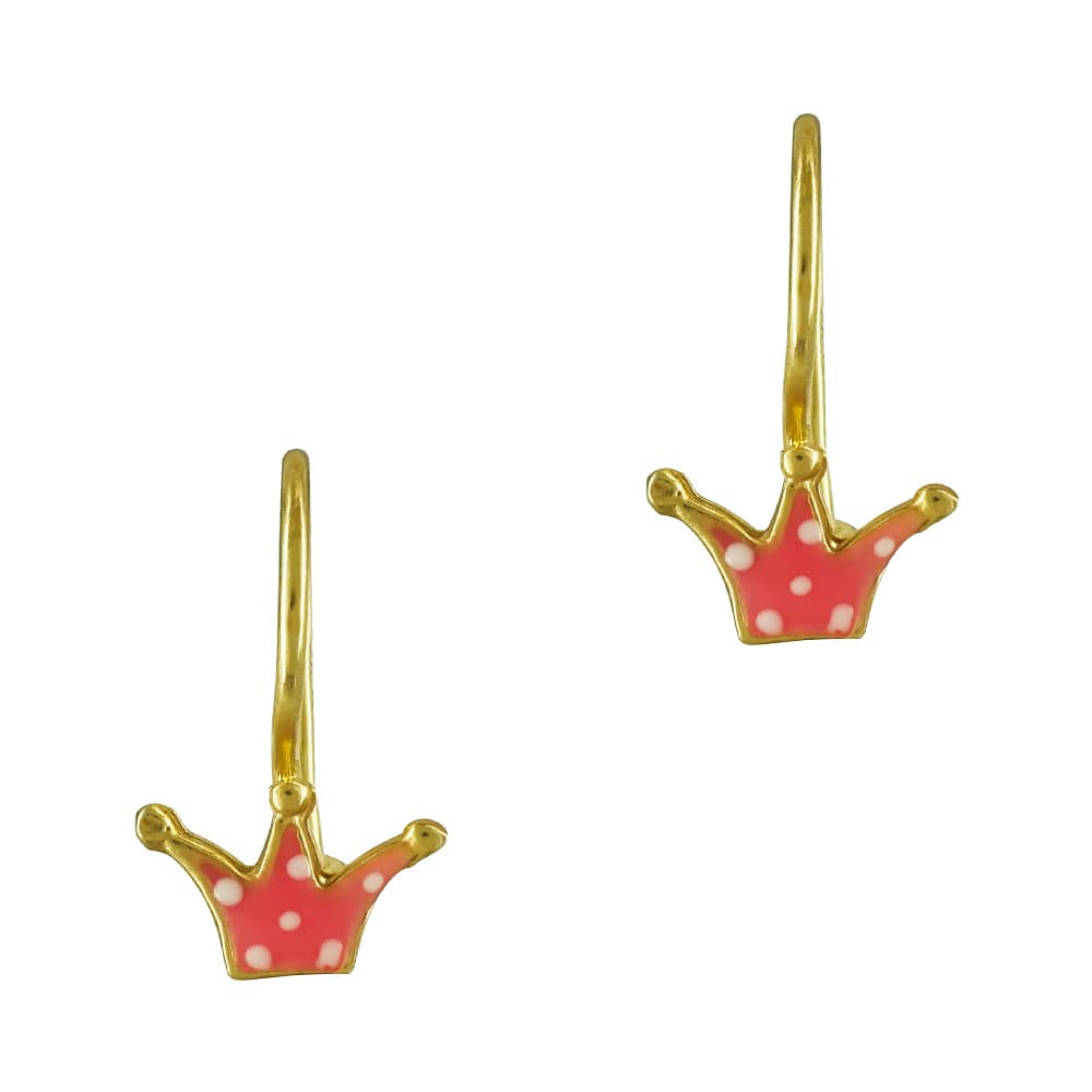 Παιδικά Σκουλαρίκια Με Κορώνα Από Επιχρυσωμένο Ασήμι PSK362