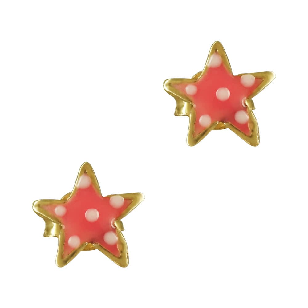 Παιδικά Σκουλαρίκια Με Αστεράκι Από Επιχρυσωμένο Ασήμι PSK370