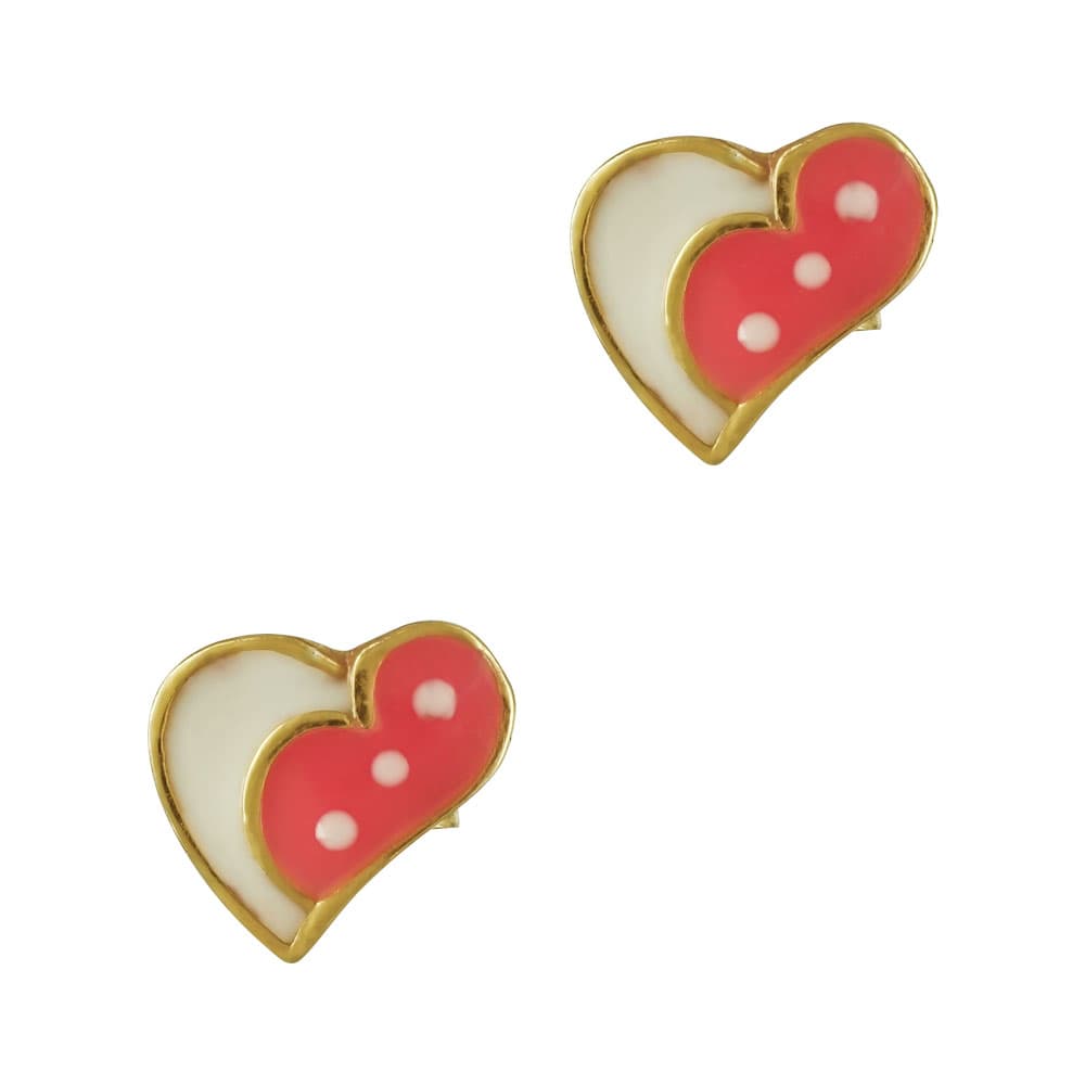 Παιδικά Σκουλαρίκια Με Καρδούλα Από Επιχρυσωμένο Ασήμι PSK373