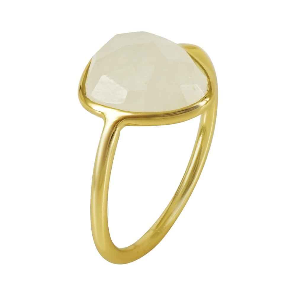 Δαχτυλίδι Με Λευκή Πέτρα Από Επιχρυσωμένο Ασήμι DX674