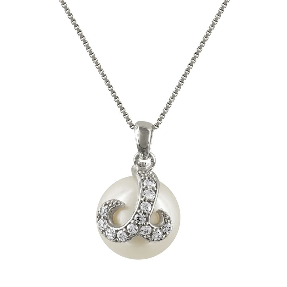 Μενταγιόν Με Μαργαριτάρι Από Λευκόχρυσο Κ14 M94194