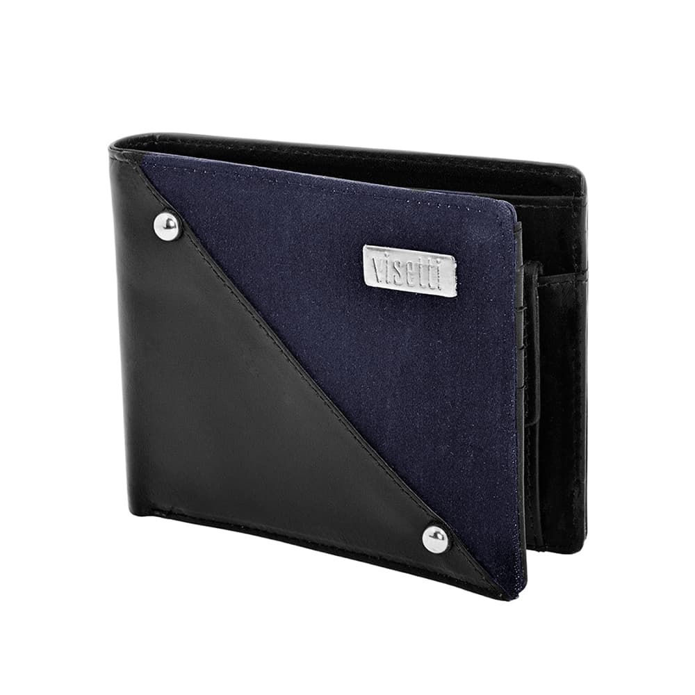 Visetti Αντρικό Πορτοφόλι Από Μαύρο Δέρμα LO-WA017C