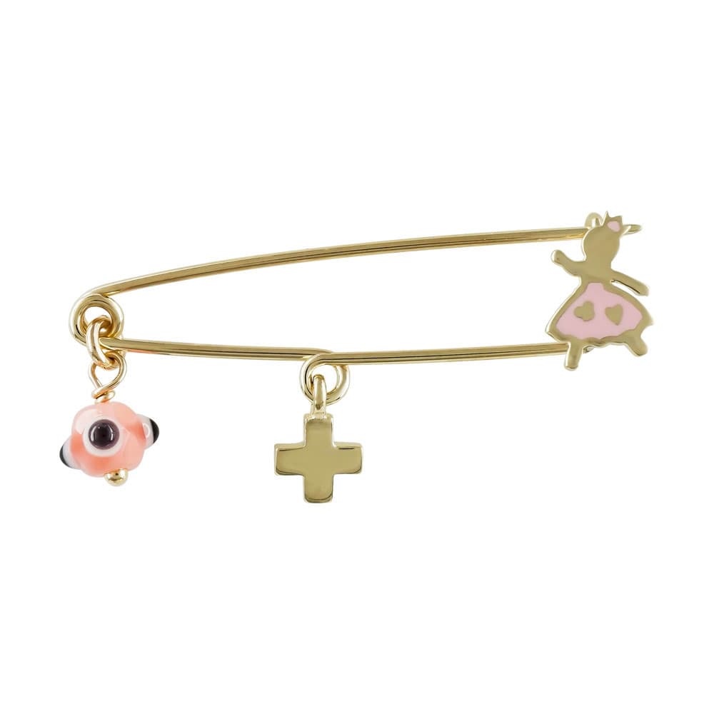 Παραμάνα Για Νεογέννητο Από Κίτρινο Χρυσό Κ9 PR490