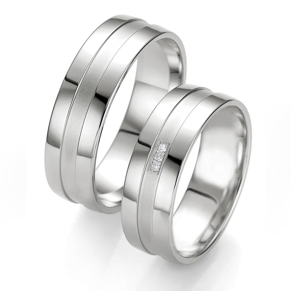 Λευκόχρυση Βέρα Γάμου Breuning με ή χωρίς Πέτρες WR308W diamonds k8