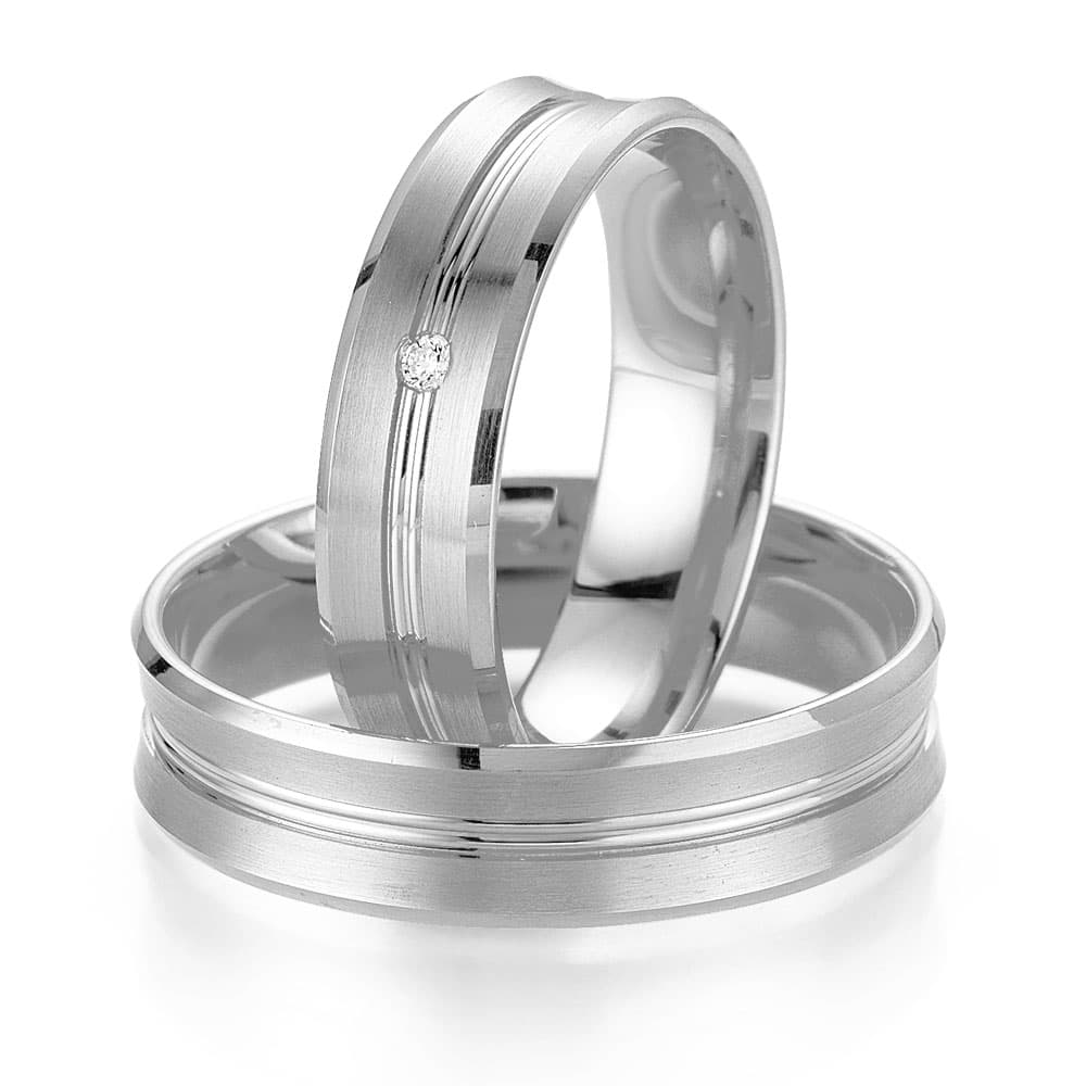 Λευκόχρυση Βέρα Γάμου Breuning με ή χωρίς Πέτρες WR316W diamonds k8