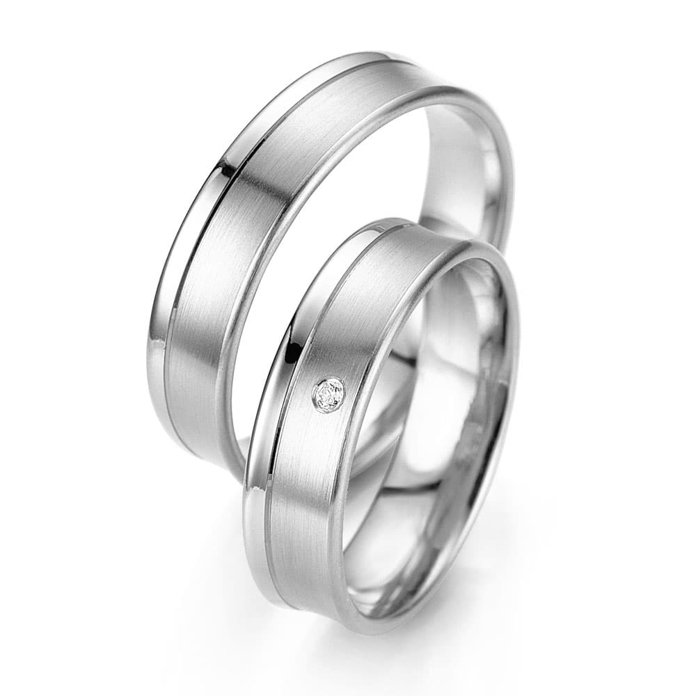 Λευκόχρυση Βέρα Γάμου Breuning με ή χωρίς Πέτρες WR318W diamonds k14