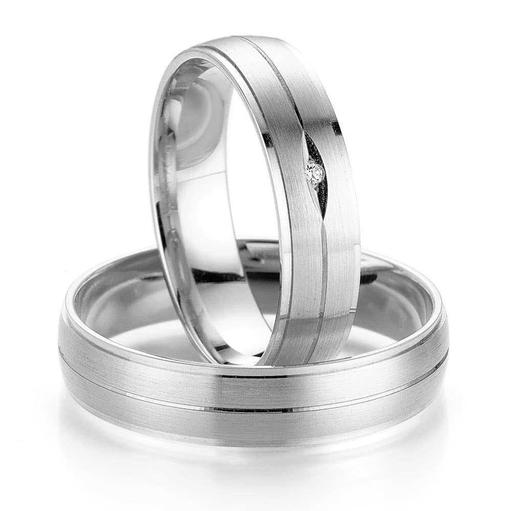 Λευκόχρυση Βέρα Γάμου Breuning με ή χωρίς Πέτρες WR321W diamonds k14