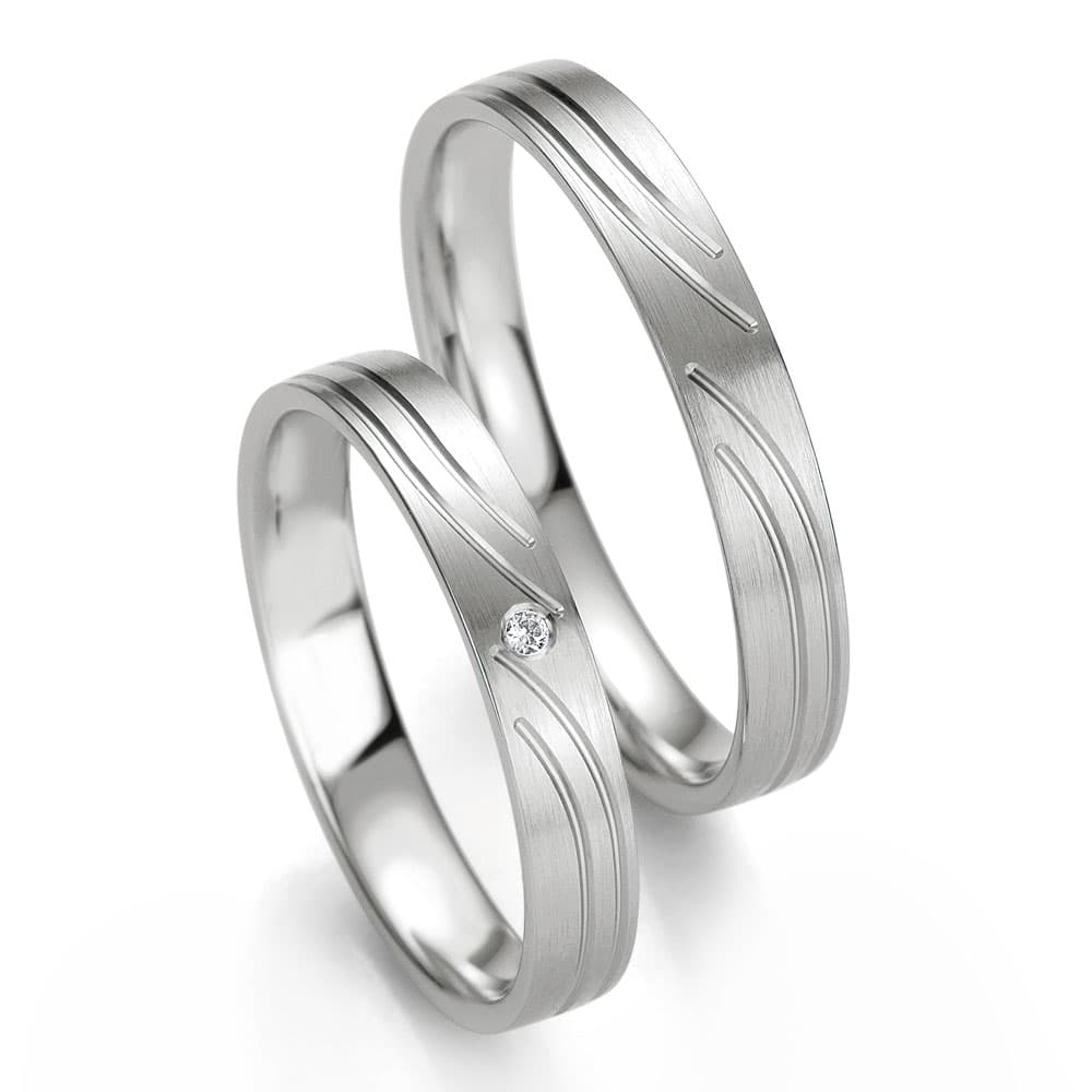 Λευκόχρυση Βέρα Γάμου Breuning με ή χωρίς Πέτρες WR328W diamonds k18