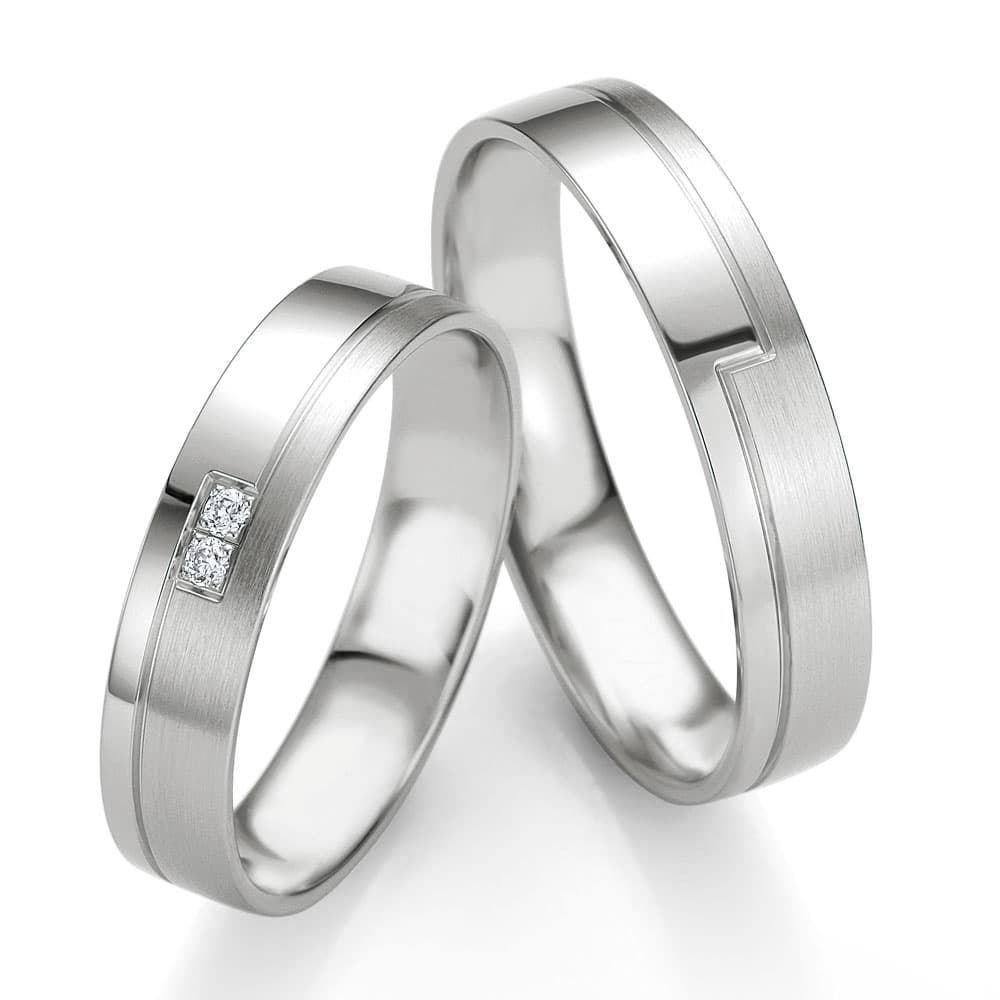 Λευκόχρυση Βέρα Γάμου Breuning με ή χωρίς Πέτρες WR336W diamonds k8