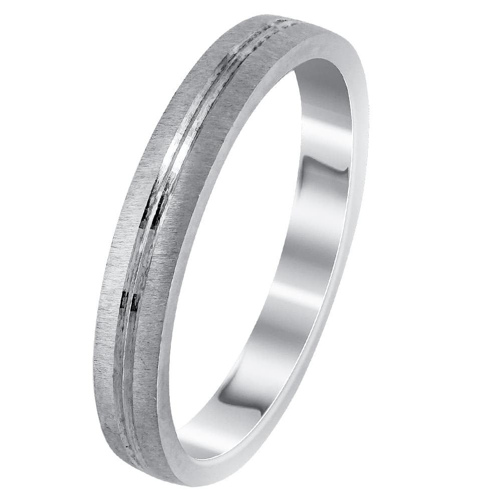 Λευκόχρυση Βέρα Γάμου WR295W