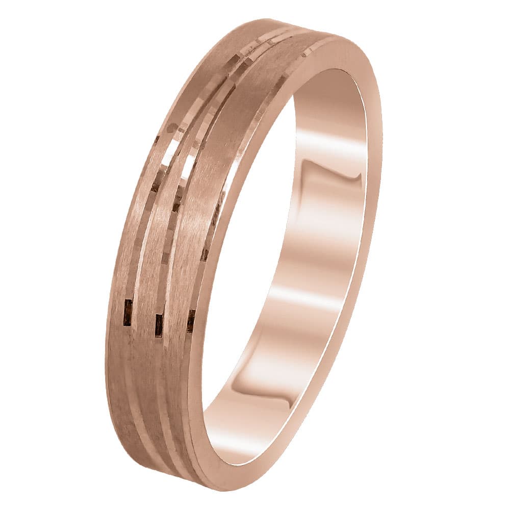 Ροζ Χρυσή Βέρα Γάμου WR299R