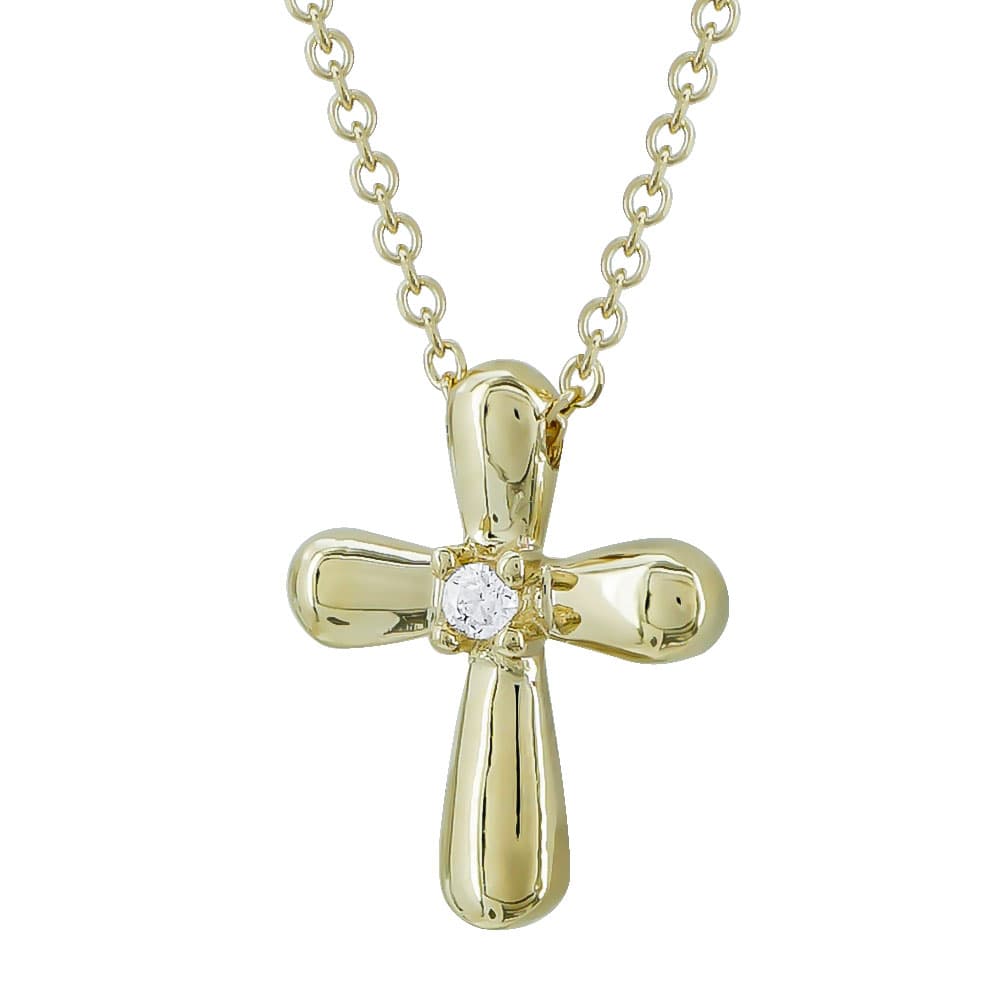 Σταυρουδάκι Μενταγιόν Από Kίτρινο Χρυσό Κ14 STM430