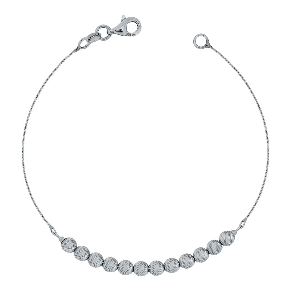 Βραχιόλι Με Διαμανταρισμένες Μπαλίτσες Από Λευκόχρυσο Κ14 VR68785